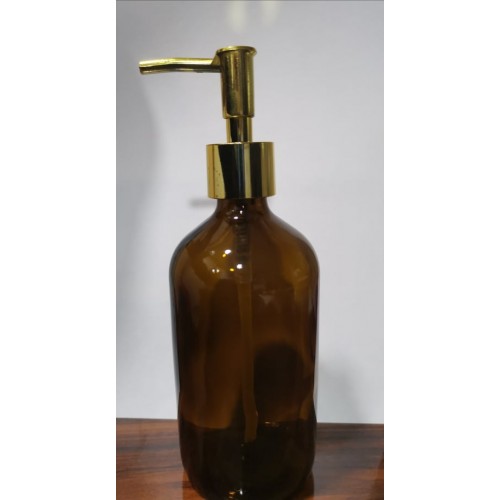 500cc Amber Şişe Gold Metal Sıvı Sabunluk - SSP08